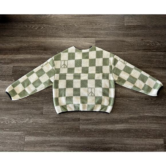Saturdays New York City Green and White Checkered Cardigan - Picture 9 of 13